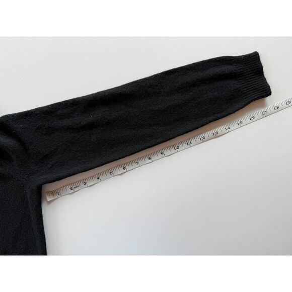 NWT Oats Cashmere by Debra Hayburn Kendra Too V-Neck Hi-Lo Sweater in Black M - Picture 9 of 9
